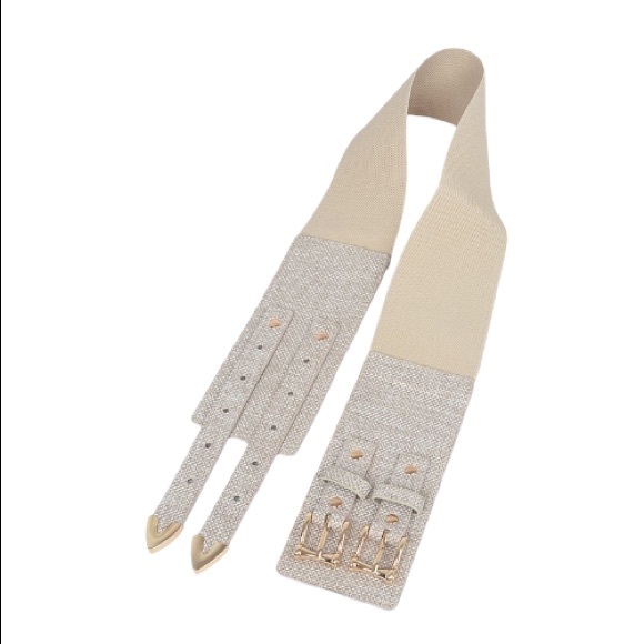 Elastic Linen Corset Waist Statement Belt - Picture 5 of 5